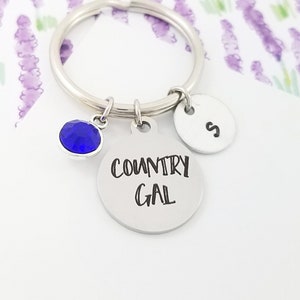 Country Gal Keychain - Cowgirl Keychain - Cowgirl Charm Keychain - Cowgirl Jewelry - Country Girl Keychain - Cowgirl Gift - Cowboy Keychain