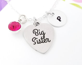 Big Sister Necklace - Big Sister Charm Necklace - Personalized Necklace - Custom Gift - Initial Necklace - Gift for Big Sister Gift