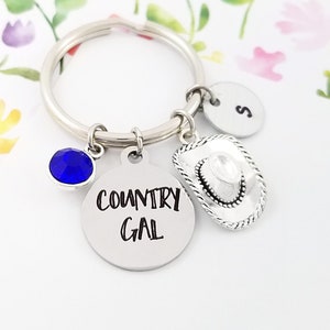Cowgirl Hat Keychain - Cowgirl Keychain - Cowgirl Charm Keychain - Cowgirl Jewelry - Country Gal Keychain - Cowgirl Gift - Cowboy Keychain