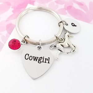 Running Horse Keychain - Cowgirl Keychain - Horse Charm Keychain - Country Girl Keychain - Cowgirl Gift - Cowboy Keychain Equestrian Gift