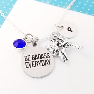 Be Badass Everyday Necklace -  Karate Necklace - Martial Arts Necklace - Taekwondo Necklace - Jiu Jitsu Necklace MMA Necklace Judo Necklace