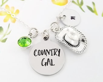Cowgirl Hat Necklace - Cowgirl Necklace - Cowgirl Charm Necklace - Cowgirl Jewelry - Country Gal Necklace - Cowgirl Gift - Cowboy Necklace