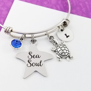 Turtle Bracelet - Ocean Girl Bangle - Turtle Bangle - Tortoise Bangle - Beach Bracelet - Sea Soul Bangle - Beach Wedding Bracelet