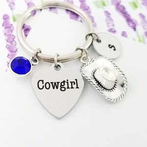 Cowgirl Hat Keychain - Cowgirl Keychain - Cowgirl Charm Keychain - Cowgirl Jewelry - Country Girl Keychain - Cowgirl Gift - Cowboy Keychain