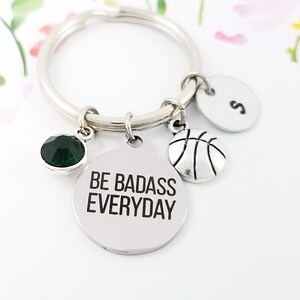 Basketball Keychain - Basketball Charm Keychain - Birthstone Keychain - Sports Keychain - Basketball Player Keychain - Basketball Gift