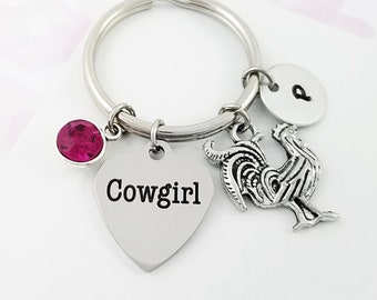 Rooster Keychain - Chicken Keychain - Hen Charm Keychain - Country Girl Keychain - Cowgirl Gift - Cowboy Keychain Rooster Charm Keychain