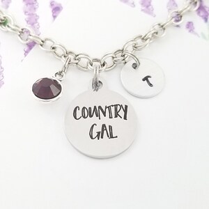 Country Gal Bangle - Cowgirl Bracelet - Cowgirl Charm Bangle - Cowgirl Jewelry - Country Girl Bracelet - Cowgirl Gift - Cowboy Bangle