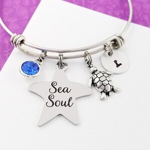 Turtle Bracelet - Ocean Girl Bangle - Turtle Bangle - Tortoise Bangle - Beach Bracelet - Sea Soul Bangle - Beach Wedding Bracelet