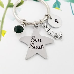 Mermaid Keychain - Ocean Lover Keychain - Ocean Charm Keychain - Ocean Keychain - Beach Keychain - Sea Soul Keychain - Beach Wedding
