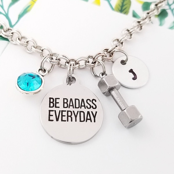 Be Badass Everyday Bracelet - Workout Bracelet - Workout Jewelry - Fitness Bangle - Gym Bracelet Weightlifting Bangle - Crossfit Bracelet