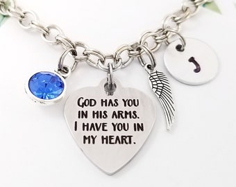 God Has You Bangle - Memorial Bangle - Angel Bracelet - Bereavement Jewelry - Sympathy Gift - Loss of Child Bangle - Infant Loss