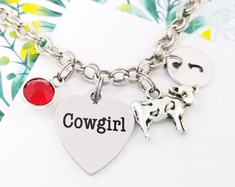 Cow Bracelet - Country Girl Bangle - Cowgirl Charm Bangle - Cowgirl Jewelry - Country Girl Bracelet - Cowgirl Gift - Cowboy Bangle
