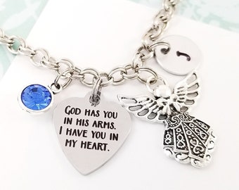 God Has You Bangle - Memorial Bangle - Angel Bracelet - Bereavement Jewelry - Sympathy Gift - Loss of Child Bangle - Infant Loss