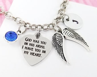 God Has You Bangle - Memorial Bangle - Angel Bracelet - Bereavement Jewelry - Sympathy Gift - Loss of Child Bangle - Infant Loss