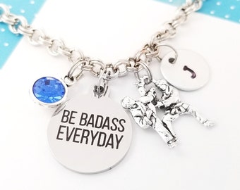 Be Badass Everyday Bracelet - Karate Bangle - Martial Arts Bracelet - Taekwondo Bangle - Jiu Jitsu Bracelet MMA Jewelry Judo Jewelry