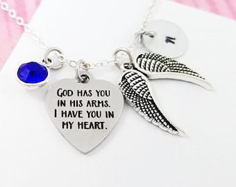 God Has You Necklace - Angel Wing Necklace - Memory Necklace - Bereavement Necklace - Sympathy Necklace - Loss of Child Necklace