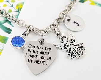 God Has You Bangle - Memorial Bangle - Angel Bracelet - Bereavement Jewelry - Sympathy Gift - Loss of Child Bangle - Infant Loss
