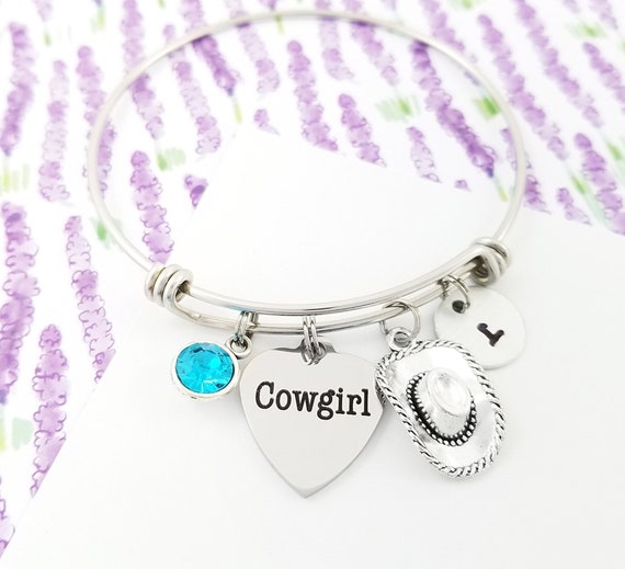 Cowgirl Hat Bracelet - Country Gal Bangle - Cowgirl Charm Cowgirl Hat Bracelet - Country Gal Bangle - Cowgirl Charm