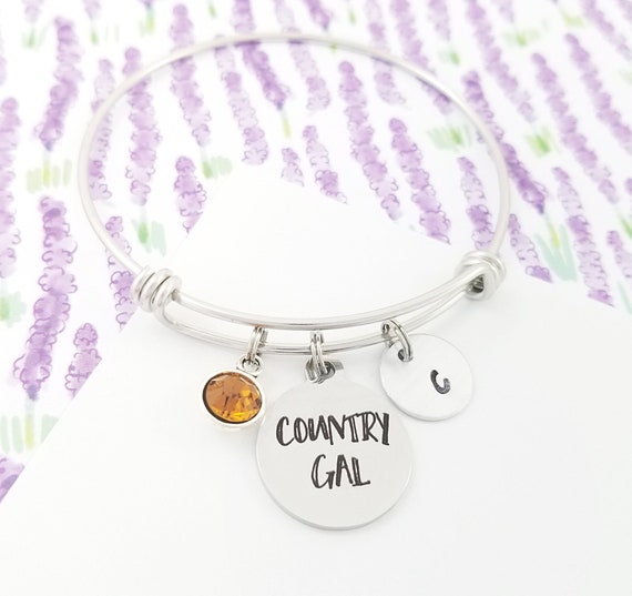 Country Gal Bangle - Cowgirl Bracelet - Cowgirl Charm Bangle Country Gal Bangle - Cowgirl Bracelet - Cowgirl Charm Bangle