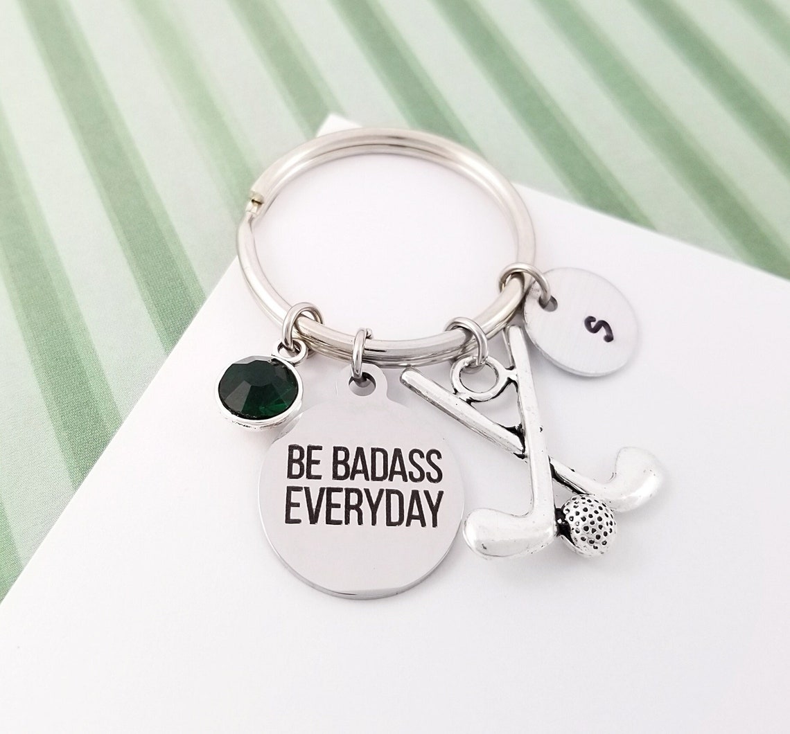 Golfer Keychain Golf Club Keychain Golf Charm Keychain Etsy