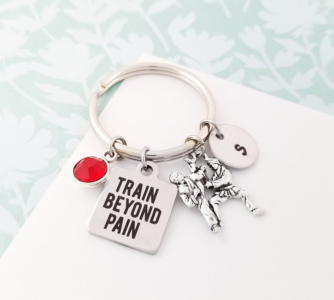 Train Beyond Pain Keychain Karate Keychain Martial Arts Etsy