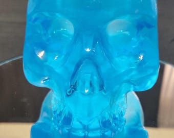 Hanging Skull Planter - Ice Blue