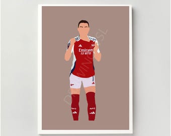Steph Catley Print - Arsenal Women | Illustration, Barclays WSL, Football, Poster | A4, A5