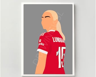 Sofie Lundgaard Print - Liverpool FC Women | Illustration, Barclays WSL, Football, Poster | A4, A5
