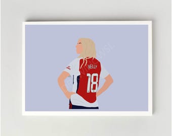Chloe Kelly Print - Arsenal Women | Illustration, Barclays WSL, Football, Poster | A4, A5