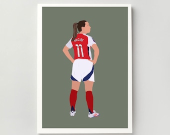 Katie McCabe Print - Arsenal Women | Illustration, Barclays WSL, Football, Poster | A4, A5