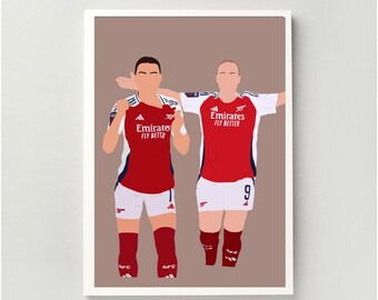 Custom Women's Football Player Illustration Print | WSL Poster