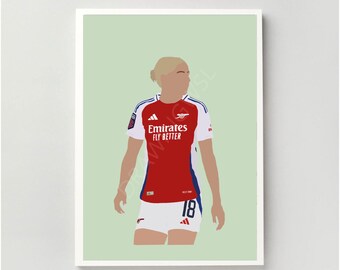 Chloe Kelly Print - Arsenal Women | Illustration, Barclays WSL, Matilda’s, Football, Poster | A4, A5