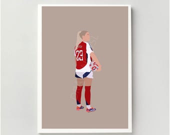 Alessia Russo Print - Arsenal Women | Illustration, Barclays WSL, Football, Poster | A4, A5