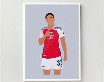 Kyra Cooney-Cross Print - Arsenal Women | Illustration, Barclays WSL, Matilda’s, Football, Poster | A4, A5