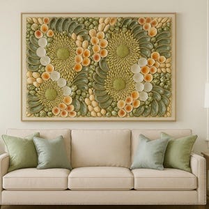 Seashell Mosaic Wall Panel – “Deep Sea Coral Reef” Coastal Nautical Art, Custom Natural Mural