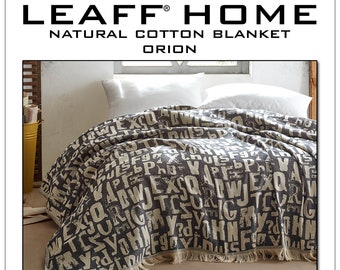 Leaff Home Orion Natural Cotton Blanket / Throw