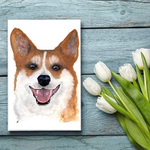 Corgis Karte, Hundekarte, Geburtstagskarte, Grußkarte, Tierkarte, Hundeliebhaberkarte, niedliche Karten, Haustierkarte, Hundegeschenk, Hundekunst, Haustierportrait