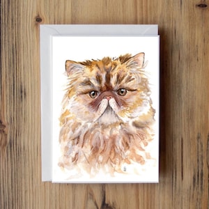 Carte de voeux chat persan, carte d'anniversaire, carte de remerciement, carte spéciale, amoureux des chats, cadeaux chat, carte de chat, carte unique, carte de chat persan