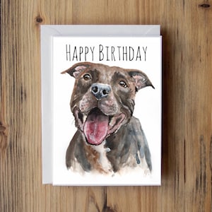 Tarjeta Staffordshire Bull Terrier, personalizable con mensaje, para cualquier ocasión, para amantes de los perros, de cumpleaños