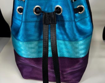 Mini Esby Bucket Bag in New Peacock, Teal and Aubergine