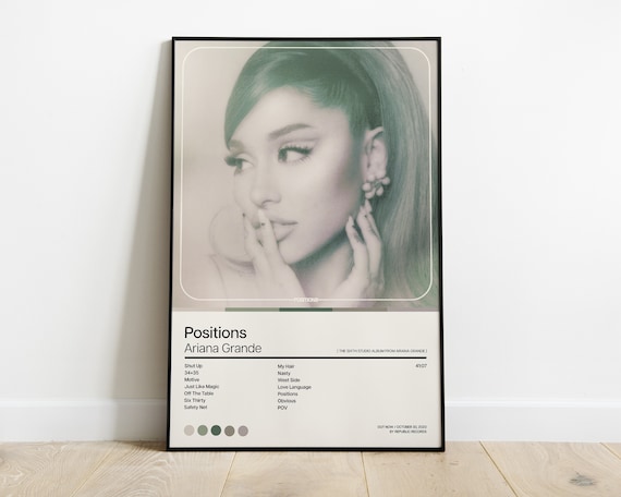 Ariana Grande Positions Tracklist Poster Album Art Print | Etsy