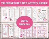 Valentines Bundle, Valentine's Day Party Activity for Kids, Printable Party Games