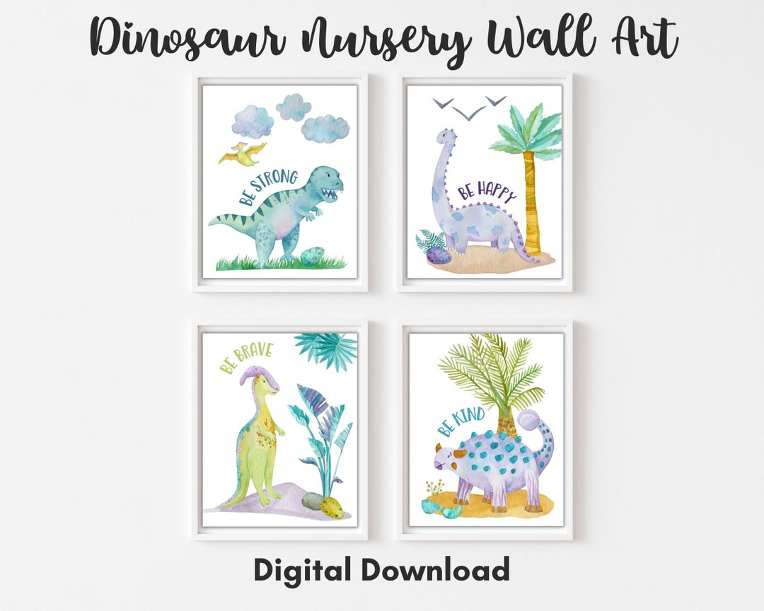 Dinosaur Wall Art Nursery Wall Art Dinosaur Decor - Etsy
