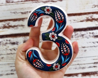 House Numbers |Address Numbers | House Number Tiles for Signs | Talavera Hand Painted | Ceramic Tile | House Address | Housewarming Gift