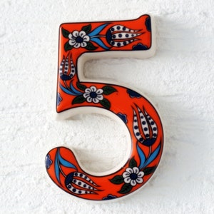 Modern House Numbers | Terracotta Mexican Tile House Number | Ceramic House Plaque | Yard Address Sign Numbers