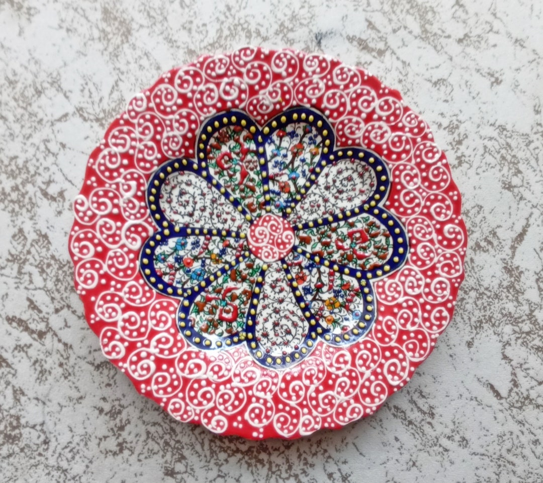 7'' Handmade Ceramic Wall Plate Pottery Hanging Plate Plate,decorative