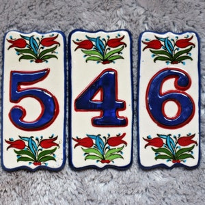 Handmade Ceramic Floral House Numbers | Spring Floral House Numbers | Address Numbers | Nature Lover Numbers | Door Numbers |Ceramic Number