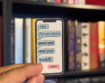Posez votre téléphone et lisez - Sticker motivant pour les amoureux des livres