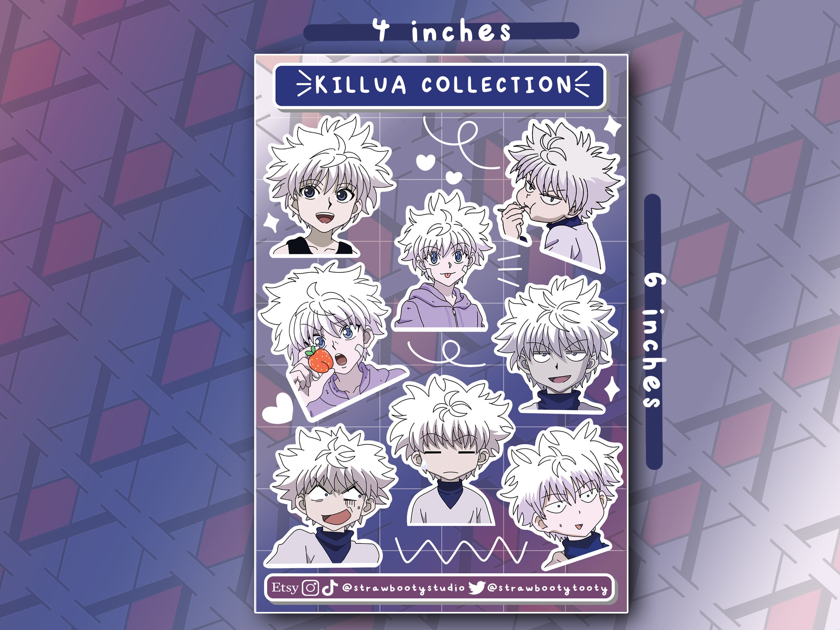 killua sticker sheet hunter x hunter sticker sheet anime etsy