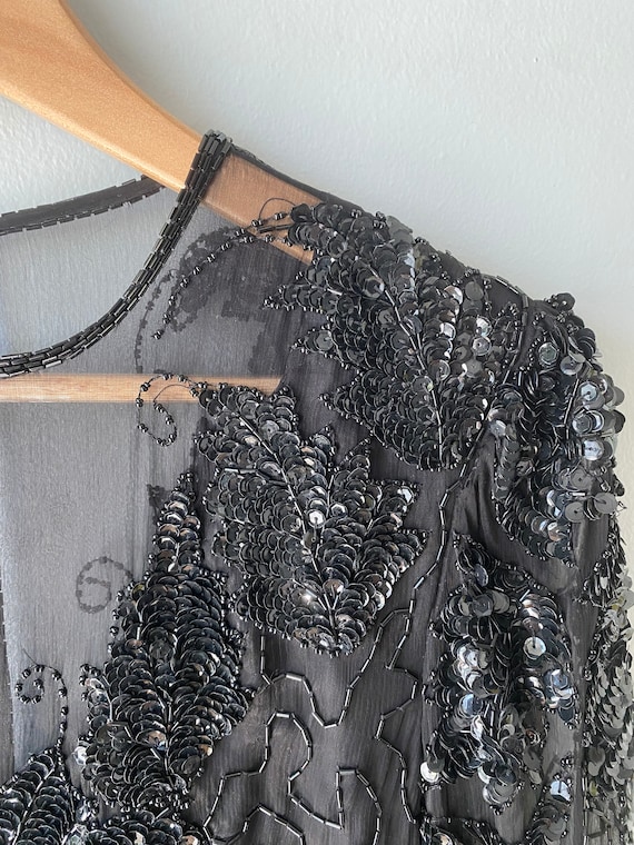 Scala | Vintage Black Beaded Sheath Dress